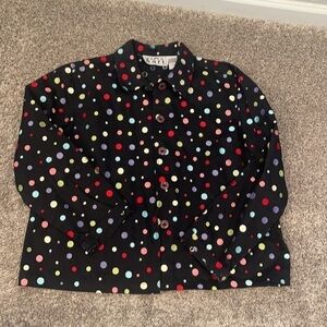 Keren Hart Polka-Dot Button-Front Jacket size L